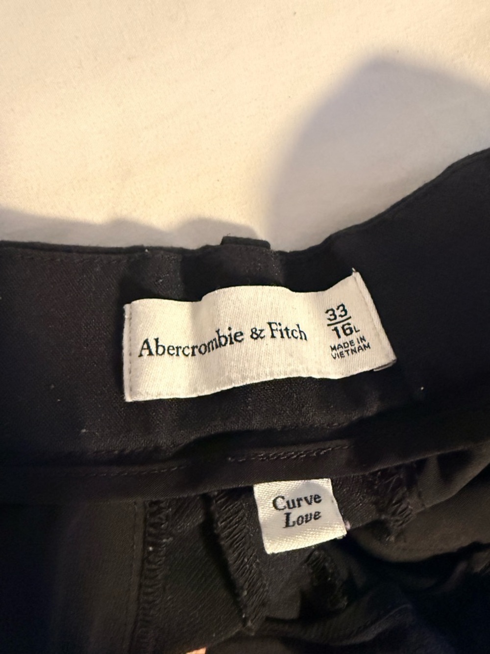 Abercrombie & Fitch Curve Love Black Sloane Tailored Wide Leg Pant Size 33 Women